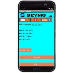 Batery check Control up to 4 groups of batteries with Android App